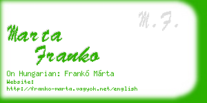 marta franko business card